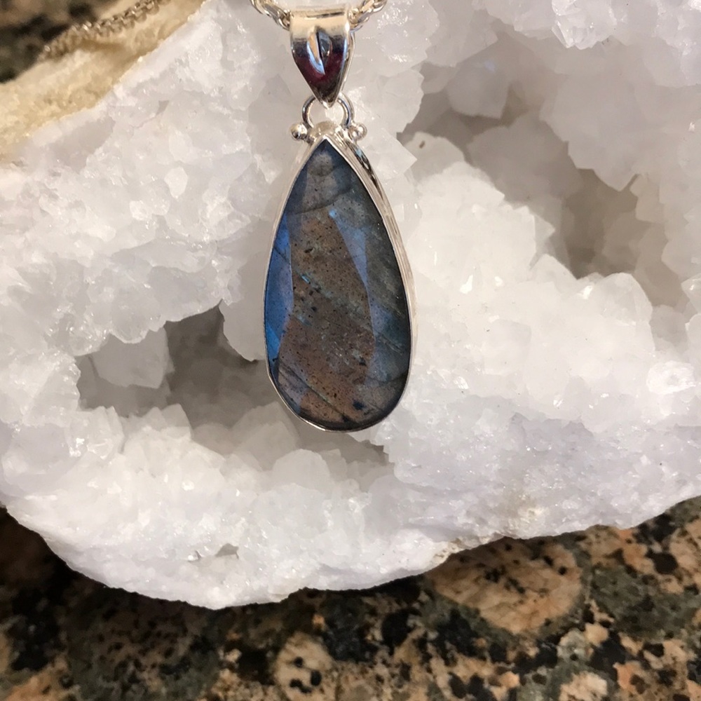 STERLING SILVER FACETED GENUINE LABADORITE 345.00 NWT - Picture 7 of 8